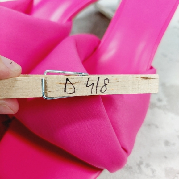 New Open Edit Cleo Pink Twisted Vamp Clear Heel Slide Sandals T191 - Picture 14 of 14